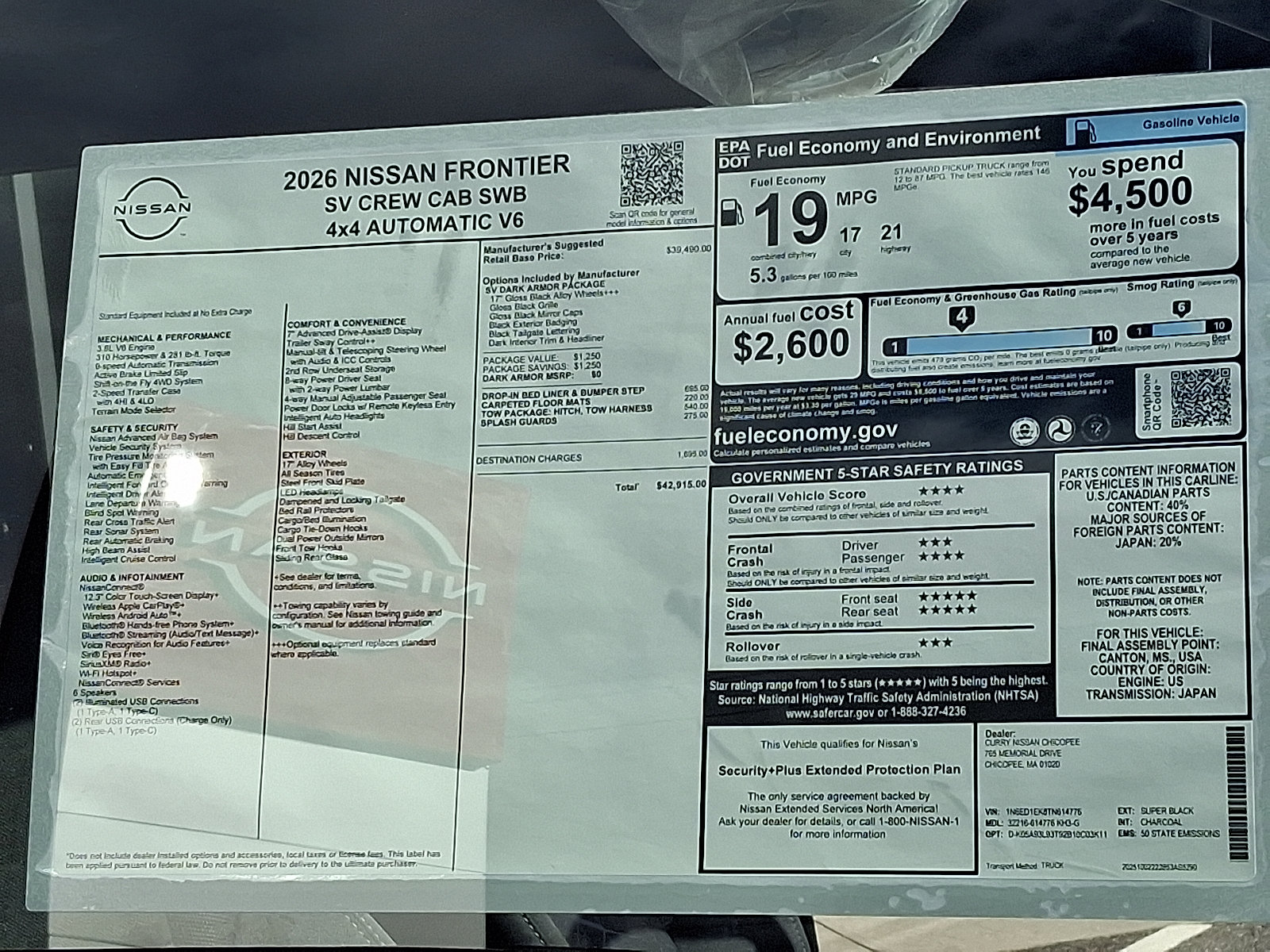 New 2026 Nissan Frontier SV w/ Tow Package AWD/4WD image 19