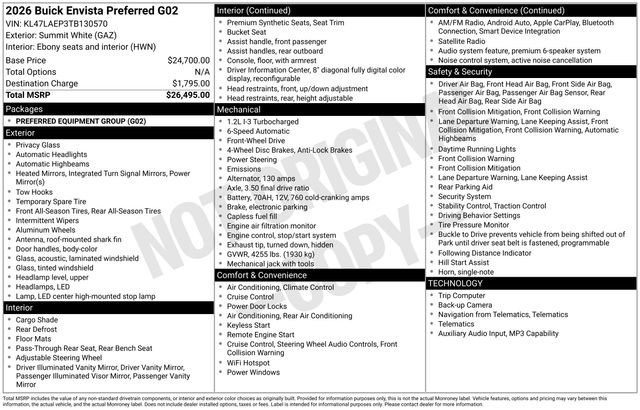New 2026 Buick Envista Preferred FWD image 21