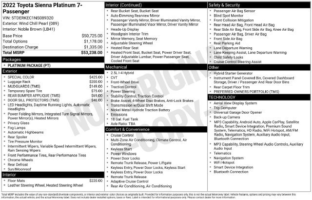 Used 2022 Toyota Sienna Platinum FWD image 34