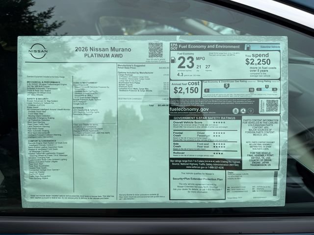New 2026 Nissan Murano Platinum w/ Cargo Package AWD/4WD image 31