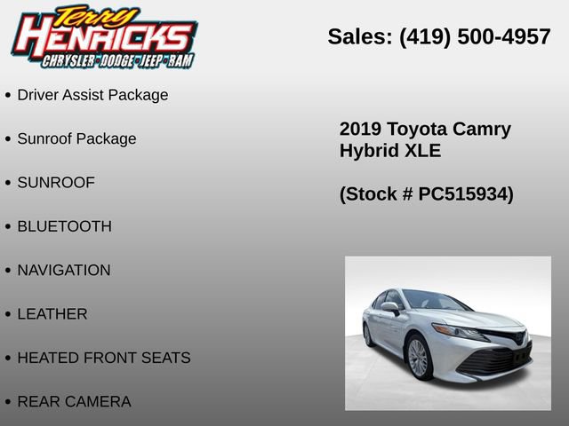 Used 2019 Toyota Camry XLE FWD image 12