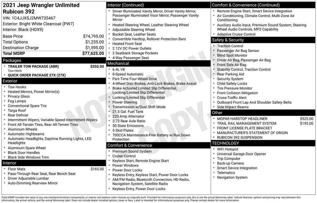 Used 2021 Jeep Wrangler Unlimited Rubicon w/ Trailer Tow Package image 5