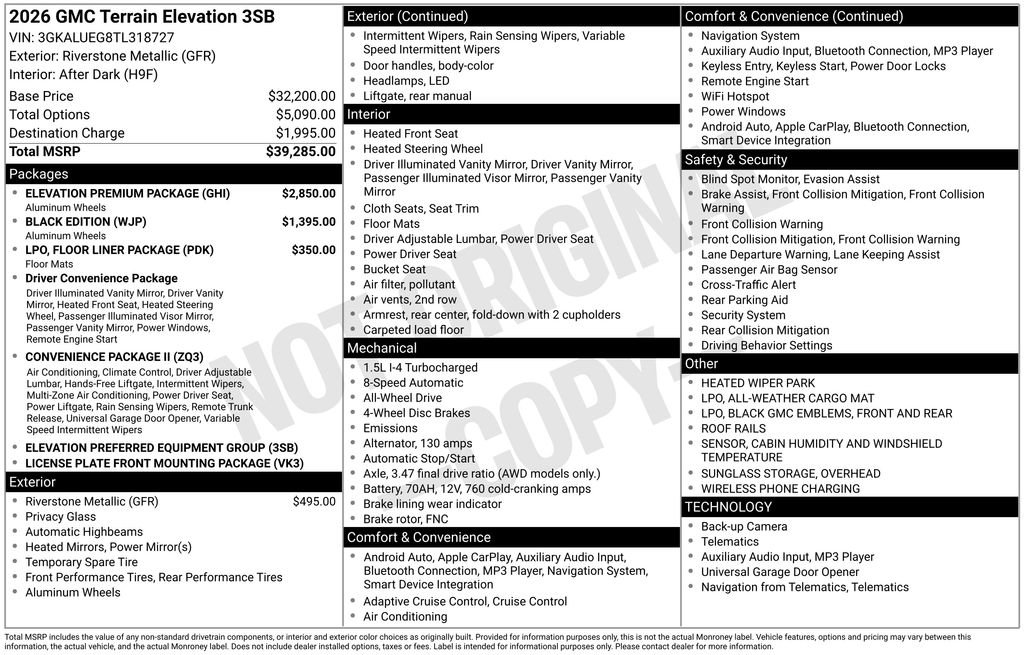 New 2026 GMC Terrain Elevation w/ Elevation Premium Package image 5