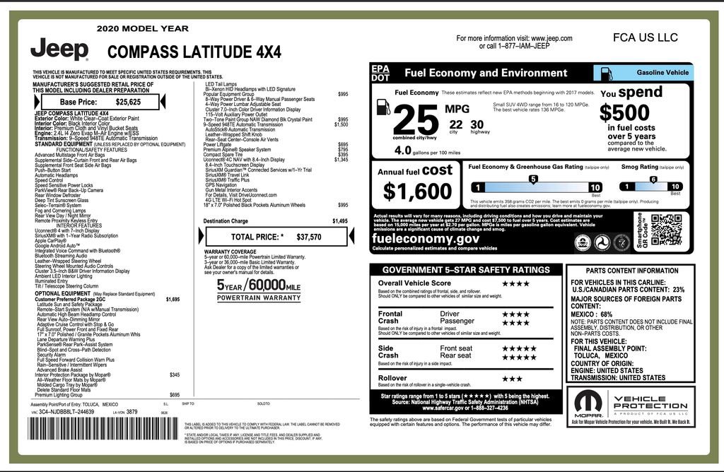 Certified 2020 Jeep Compass Latitude image 3
