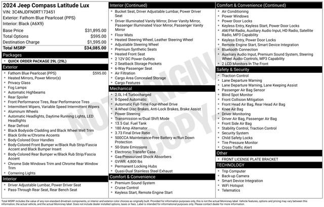 Used 2024 Jeep Compass Latitude AWD/4WD image 65