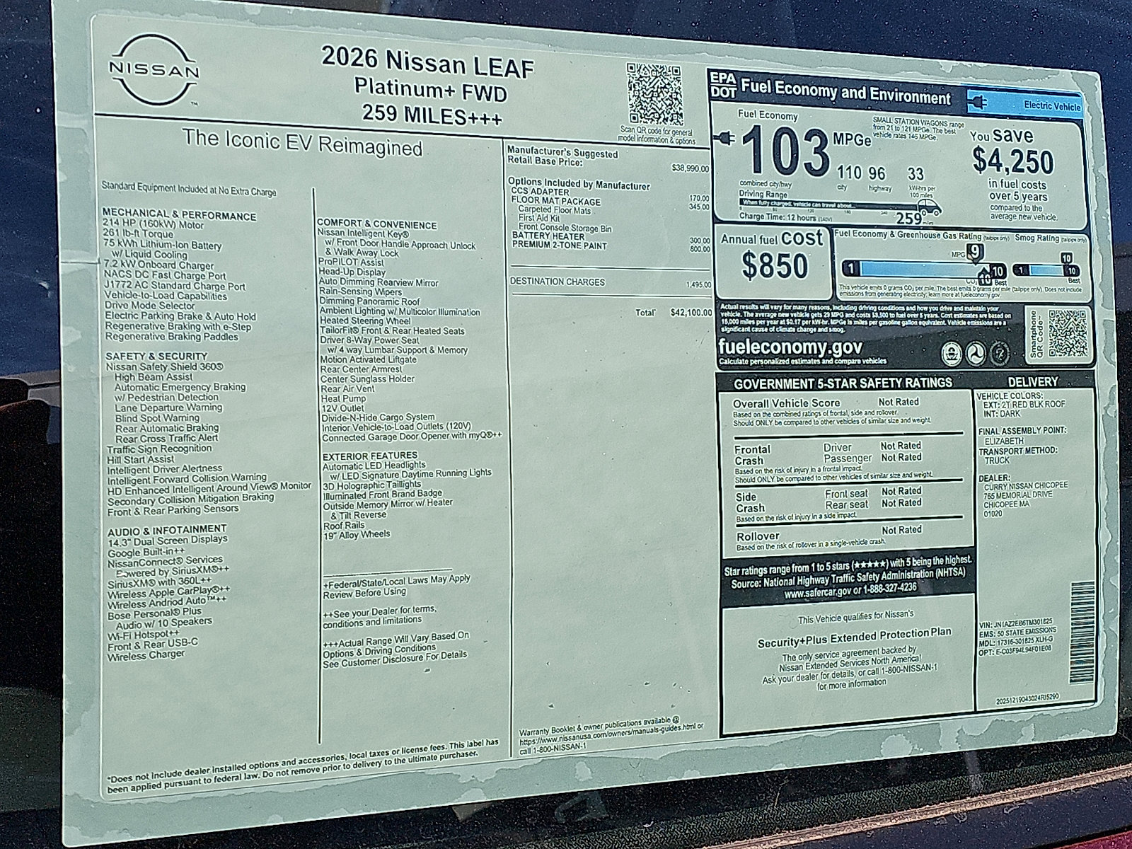 New 2026 Nissan Leaf Platinum+ w/ Floor Mat Package (Platinum+) image 21