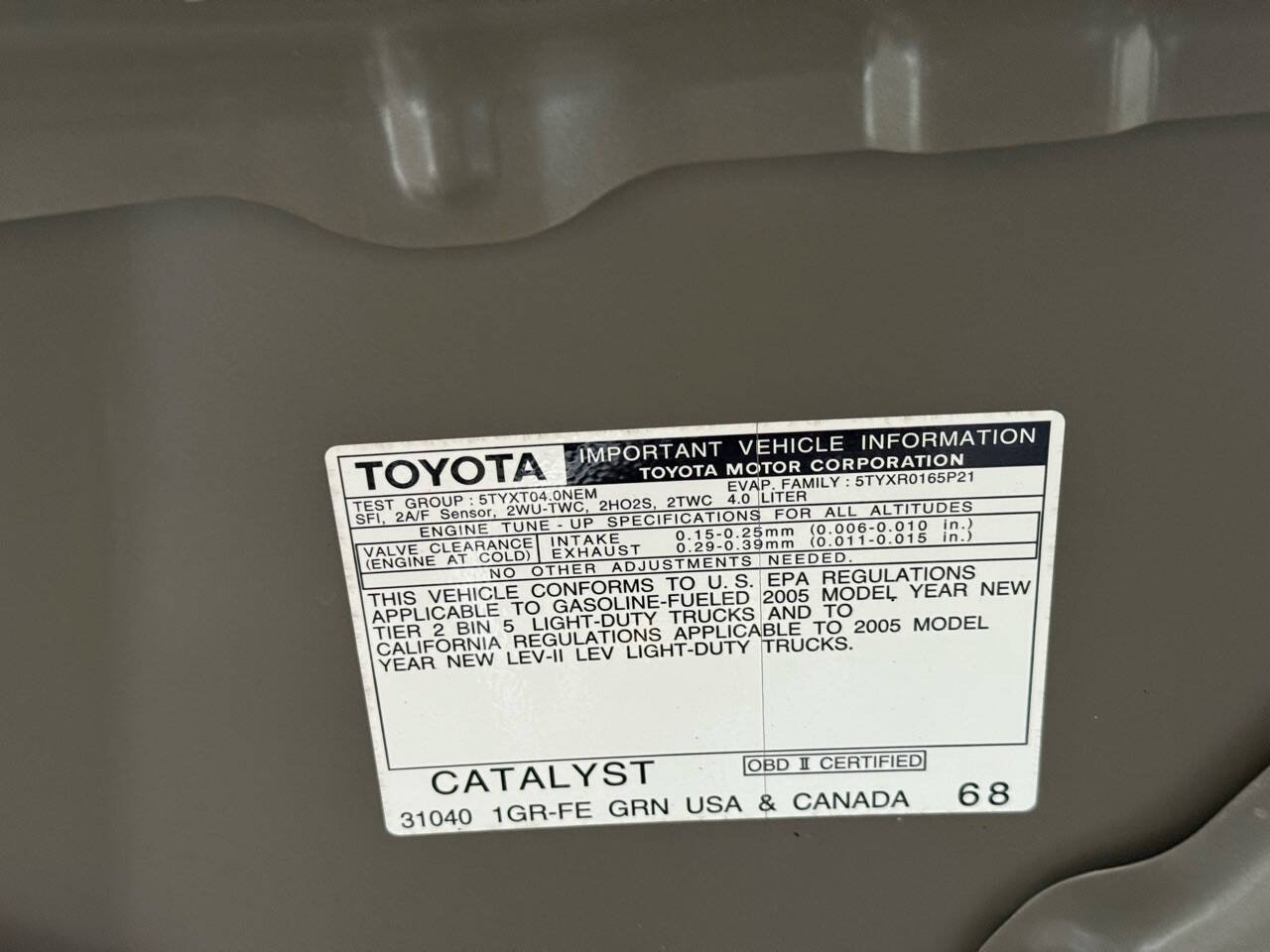 Used 2005 Toyota Tacoma 4x4 Access Cab image 32