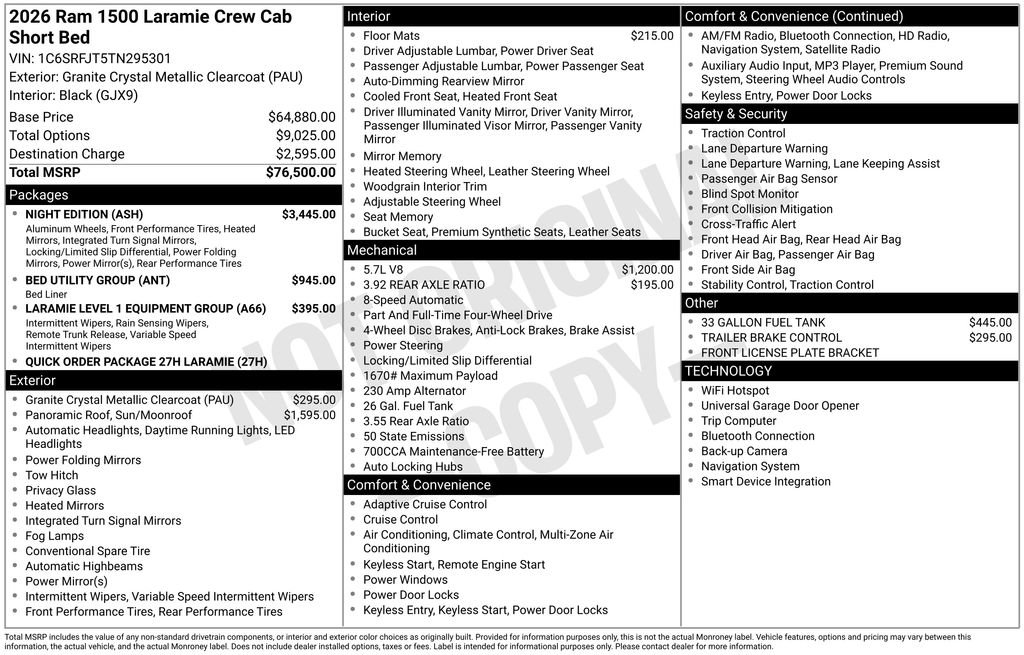 New 2026 RAM 1500 Laramie w/ Night Edition image 32