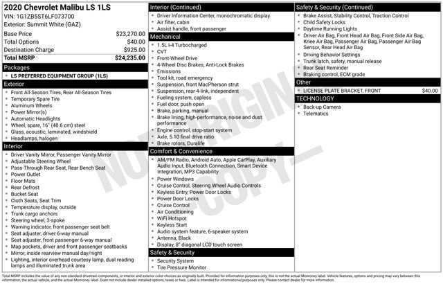 Used 2020 Chevrolet Malibu LS image 21