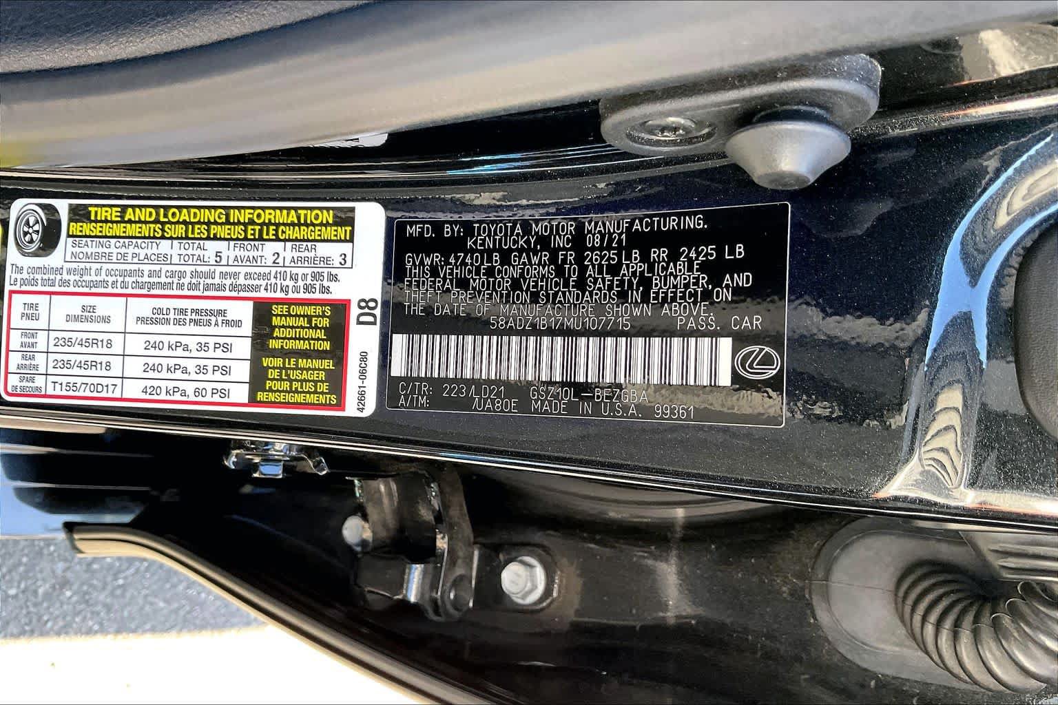 Used 2021 Lexus ES 350 w/ Premium Package FWD image 35