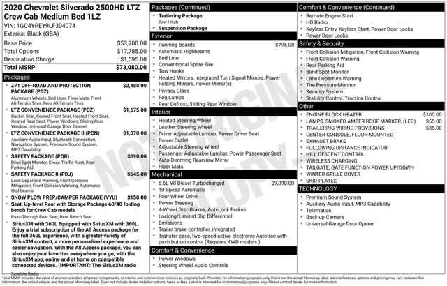 Certified 2020 Chevrolet Silverado 2500 LTZ AWD/4WD image 37