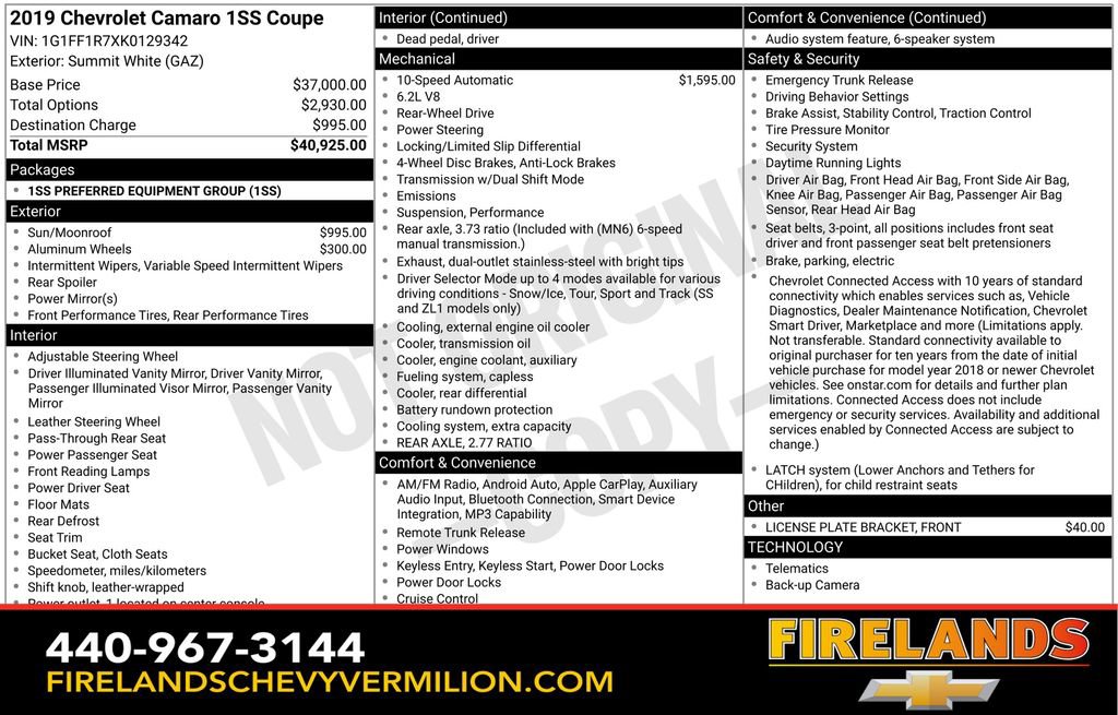 Used 2019 Chevrolet Camaro SS image 2