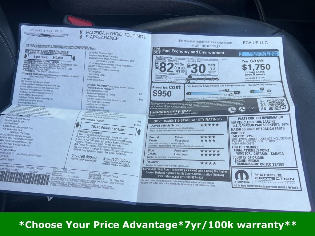 Certified 2022 Chrysler Pacifica Touring-L w/ S Appearance Package image 32