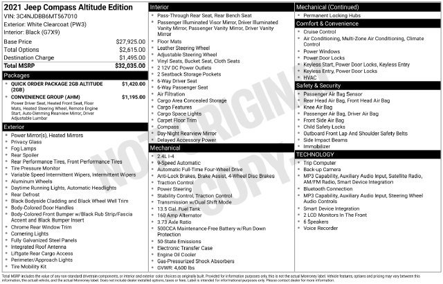 Certified 2021 Jeep Compass Latitude AWD/4WD image 9