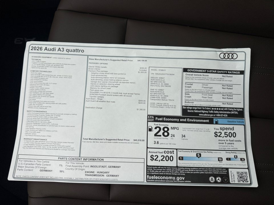 New 2026 Audi A3 2.0T Premium Plus AWD/4WD image 33