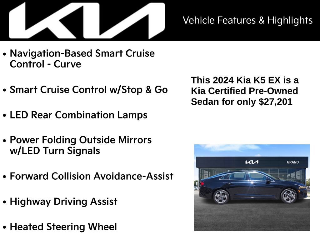 Certified 2024 Kia K5 EX w/ EX Premium Package FWD image 7