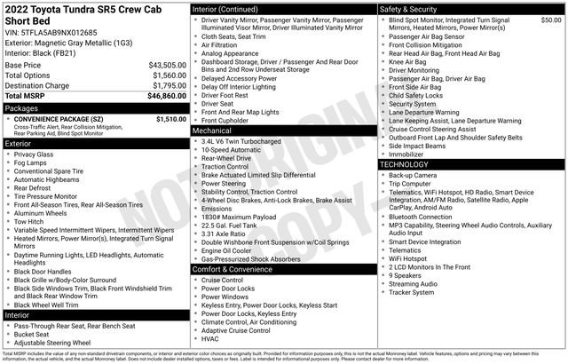 Used 2022 Toyota Tundra SR5 w/ Convenience Package RWD image 23