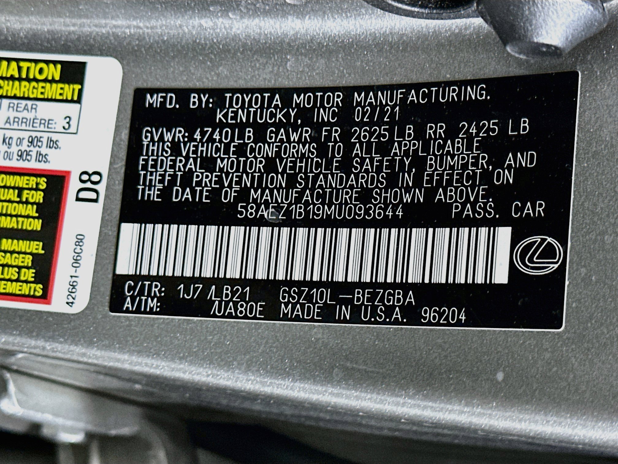 Used 2021 Lexus ES 350 w/ Accessory Package 2 FWD image 12