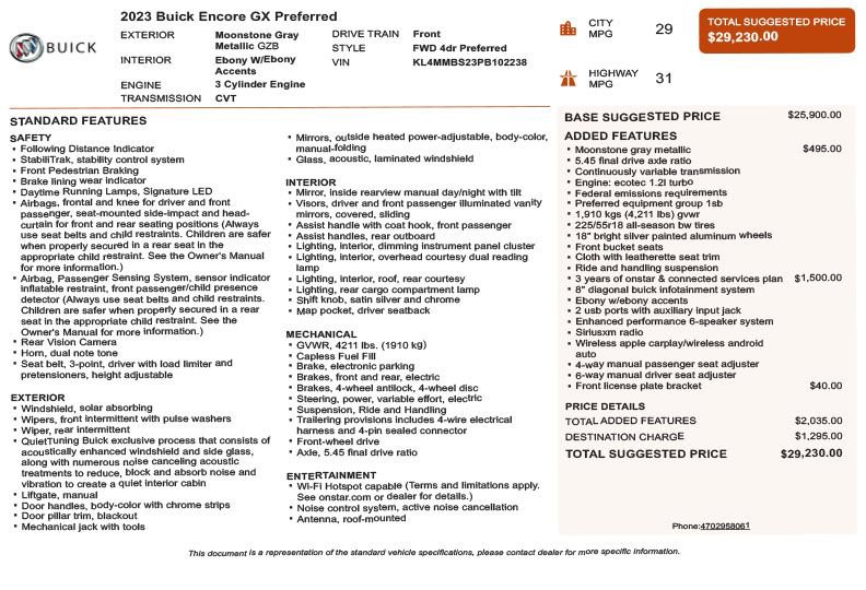 Used 2023 Buick Encore GX Preferred image 3