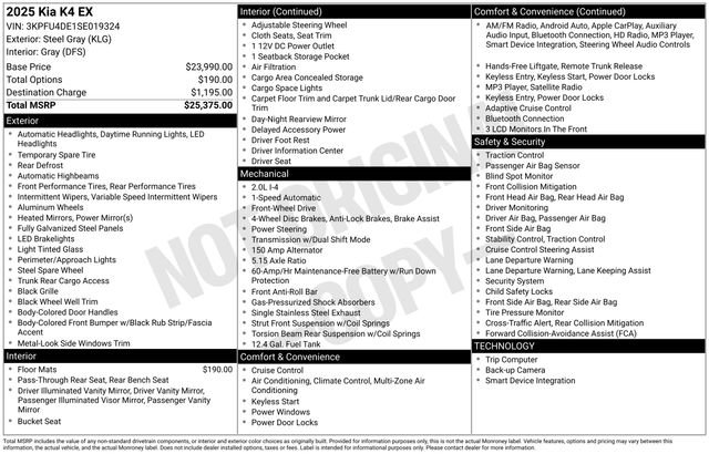 Used 2025 Kia K4 EX image 10