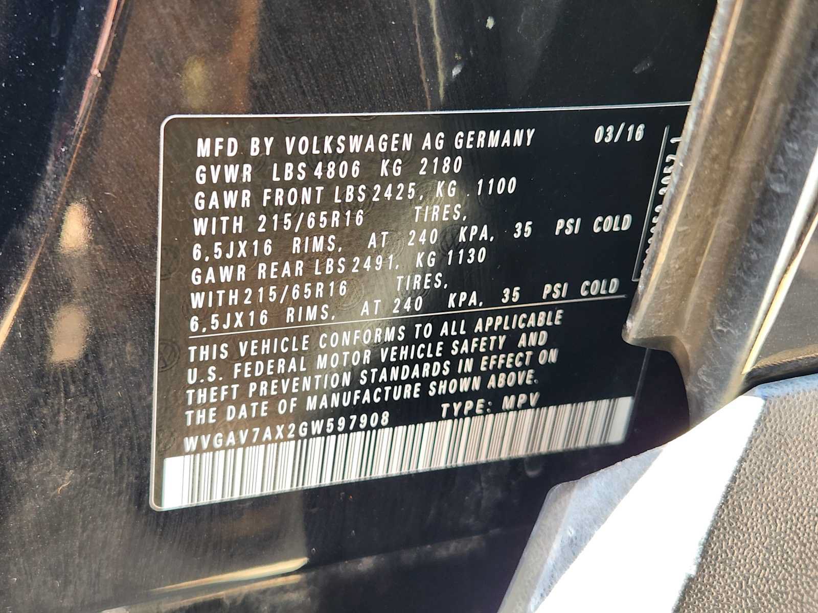 Used 2016 Volkswagen Tiguan S FWD image 31