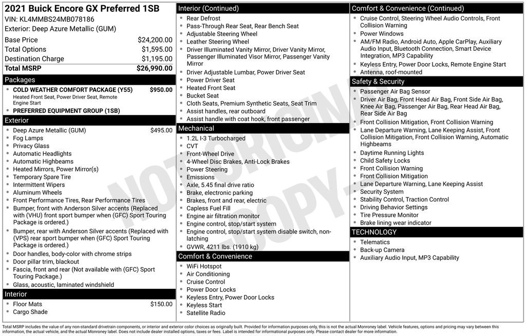 Used 2021 Buick Encore GX Preferred w/ Cold Weather Comfort Package image 4