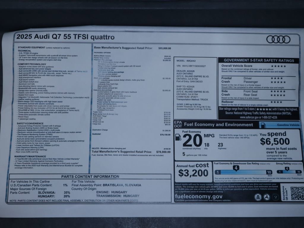 New 2025 Audi Q7 3.0T Premium Plus image 9