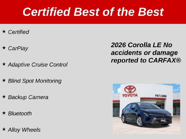 Certified 2026 Toyota Corolla LE w/ LE Premium Package FWD image 37