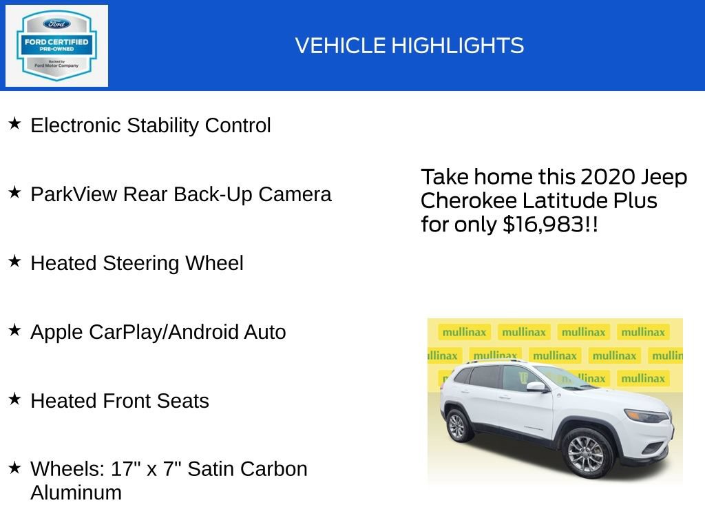 Used 2020 Jeep Cherokee Latitude Plus w/ Cold Weather Group AWD/4WD image 19