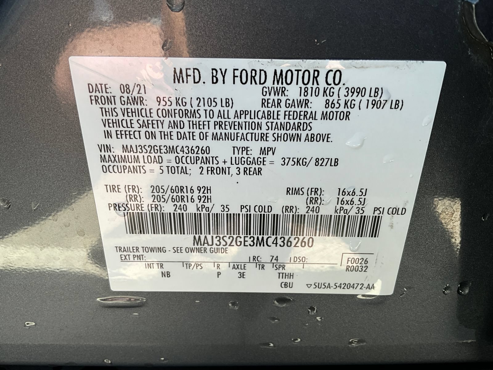 Used 2021 Ford EcoSport SE w/ Interior Protection Package FWD image 31