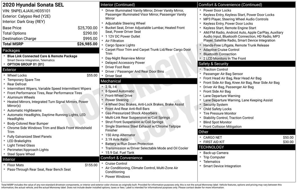Used 2020 Hyundai Sonata SEL FWD image 30