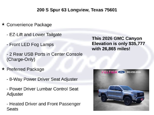 Used 2026 GMC Canyon Elevation w/ Convenience Package RWD image 15