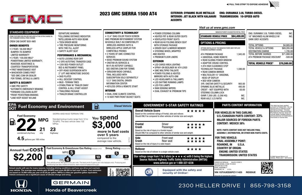 Used 2023 GMC Sierra 1500 AT4 w/ AT4 Premium Package image 31