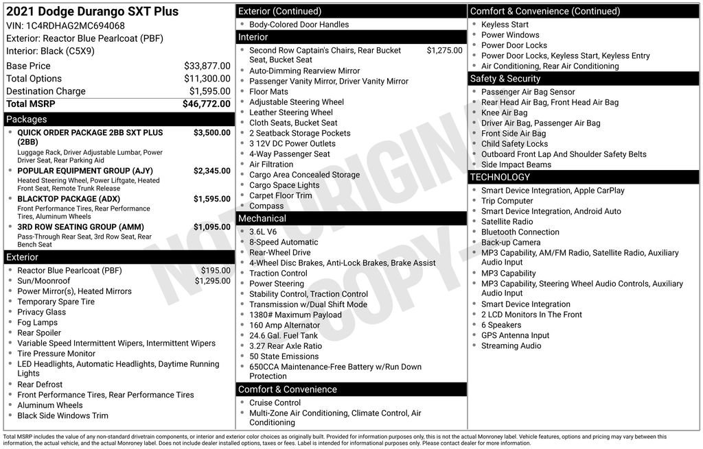 Used 2021 Dodge Durango SXT RWD image 23