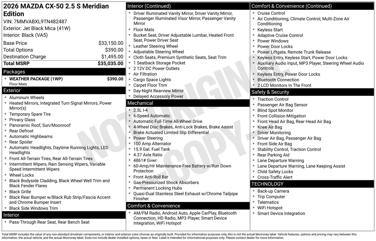 New 2026 MAZDA CX-50 Meridian Edition w/ Weather Package AWD/4WD image 23