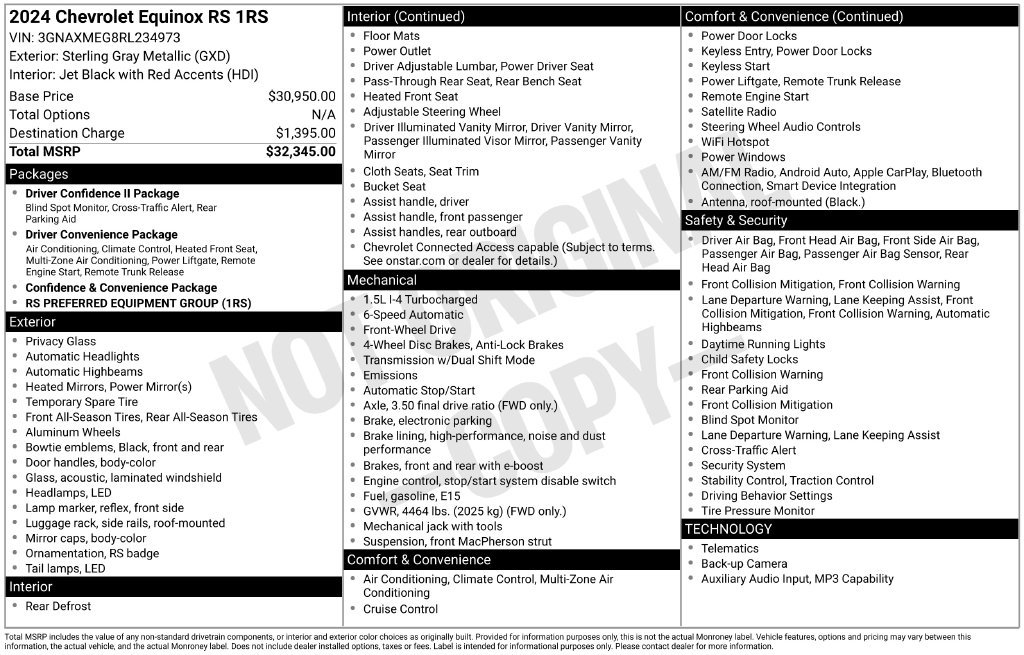 Used 2024 Chevrolet Equinox RS FWD image 2