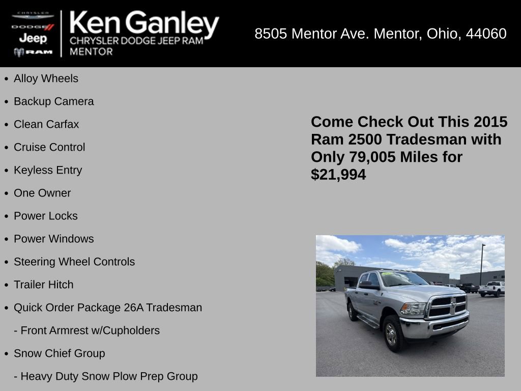 Used 2015 RAM 2500 Tradesman w/ Chrome Appearance Group AWD/4WD image 5