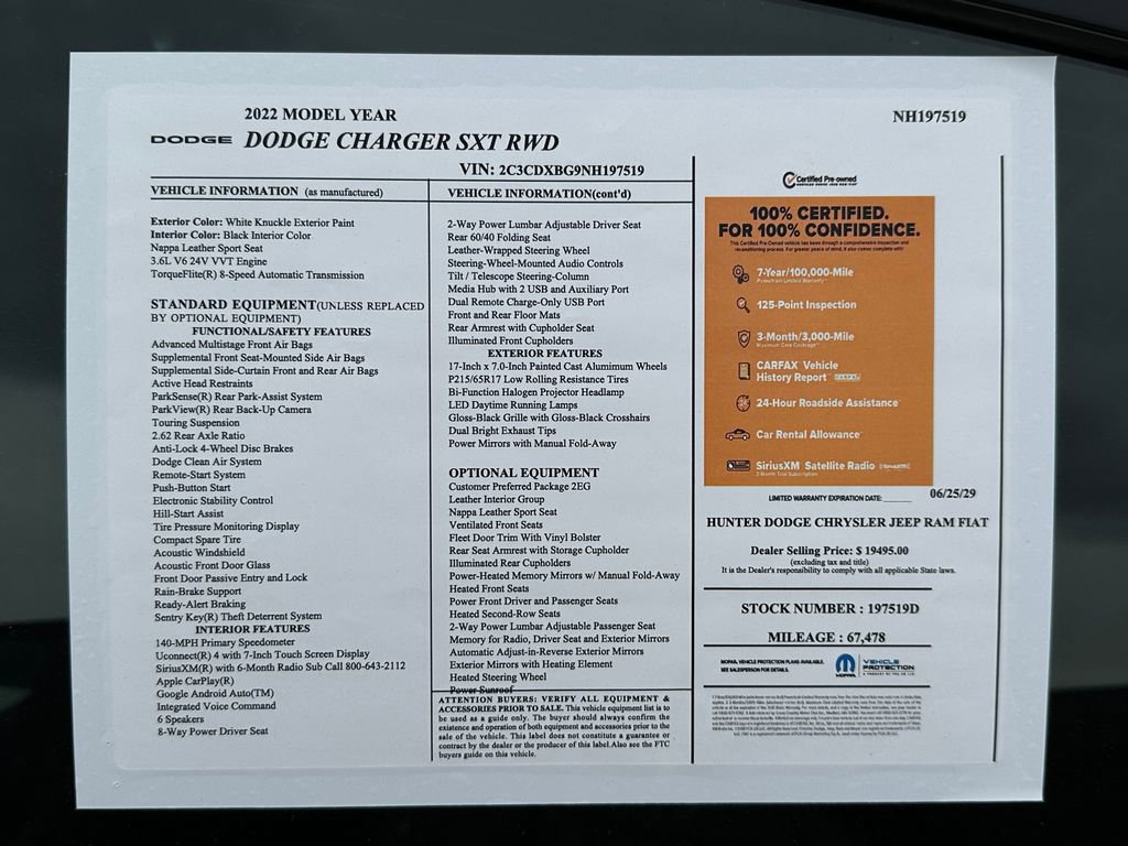 Certified 2022 Dodge Charger SXT w/ Leather Interior Group image 3