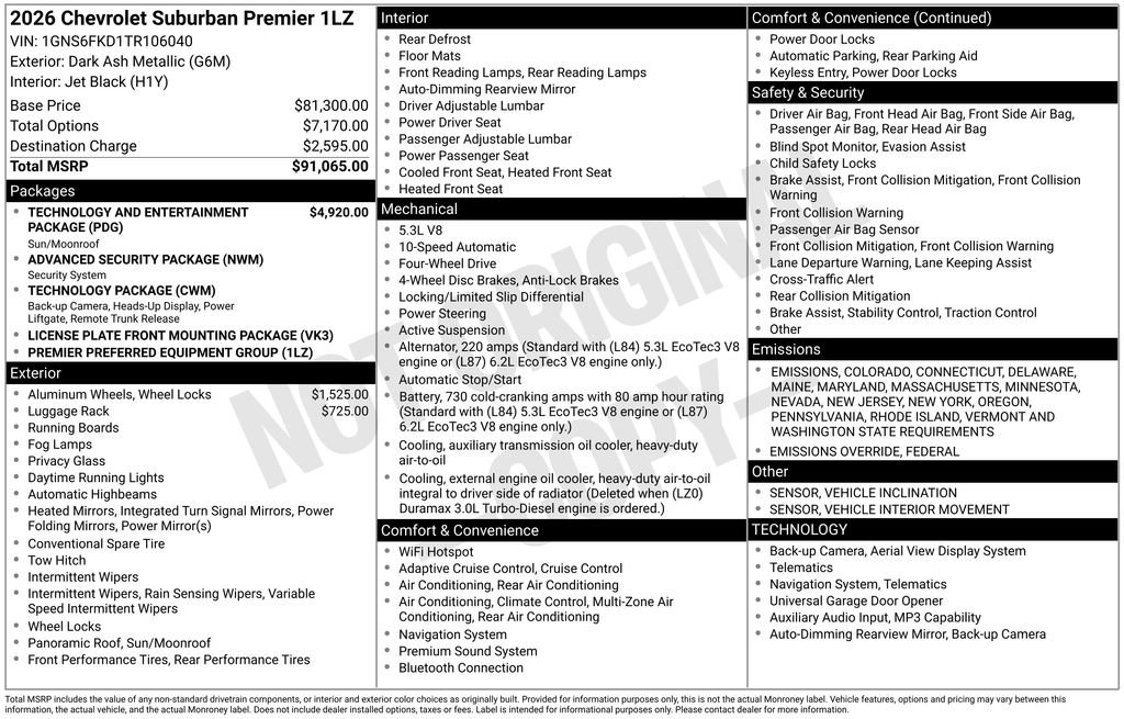 New 2026 Chevrolet Suburban Premier image 26