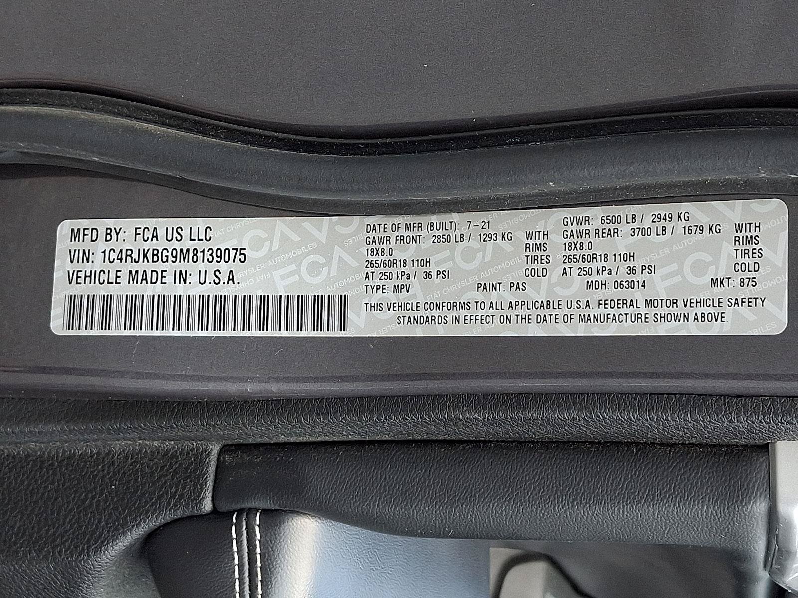 Certified 2021 Jeep Grand Cherokee L Limited AWD/4WD image 28
