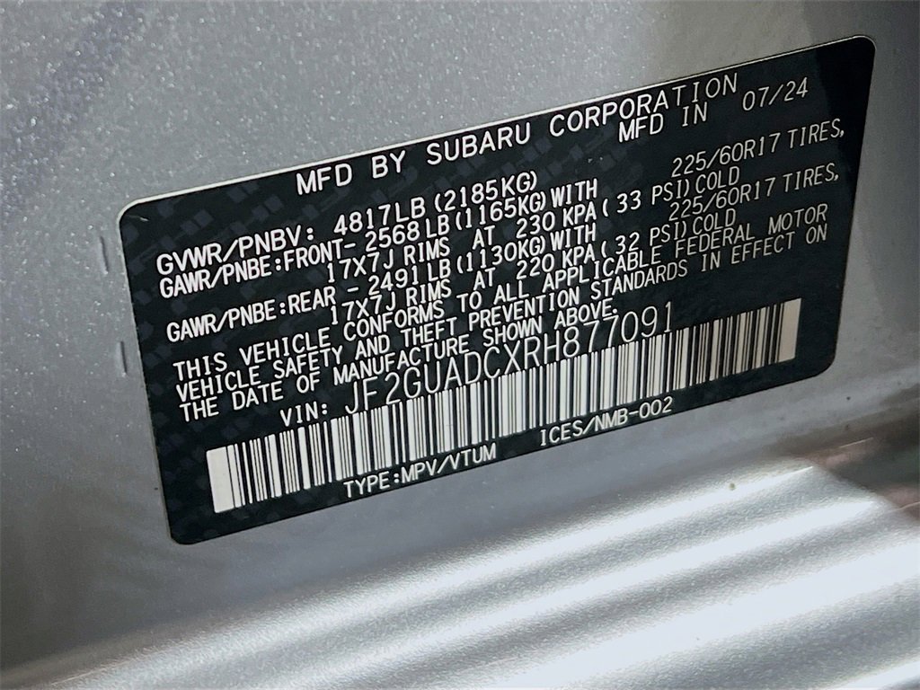 Used 2024 Subaru Crosstrek 2.0i Premium image 33