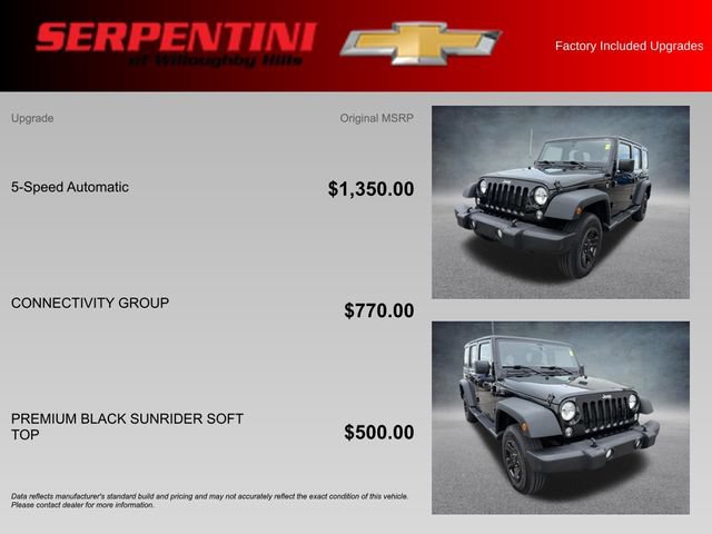 Used 2016 Jeep Wrangler Unlimited Sport w/ Connectivity Group AWD/4WD image 4