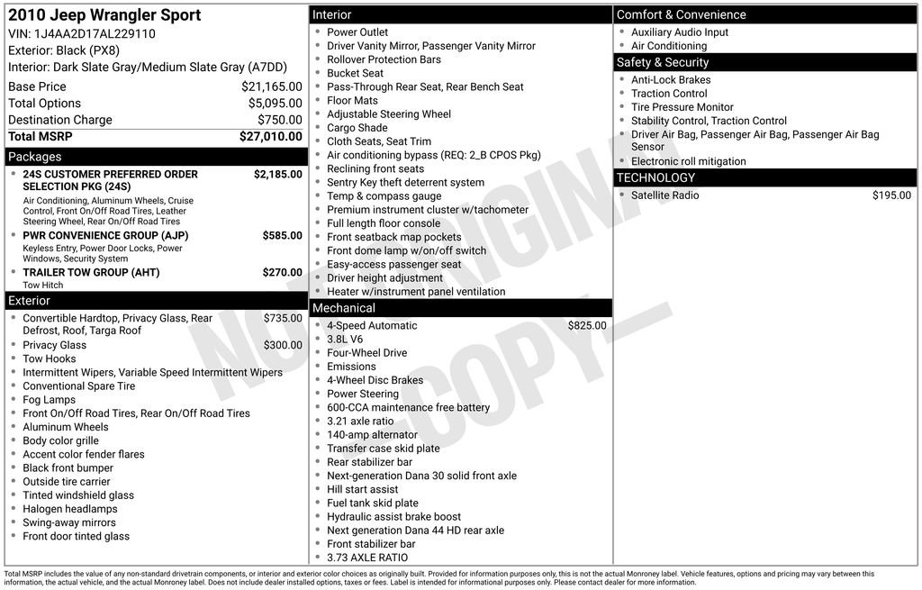 Used 2010 Jeep Wrangler Sport image 13
