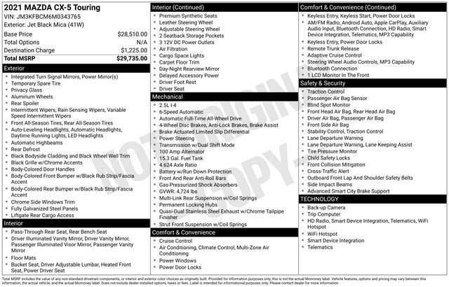 Used 2021 MAZDA CX-5 Touring image 34
