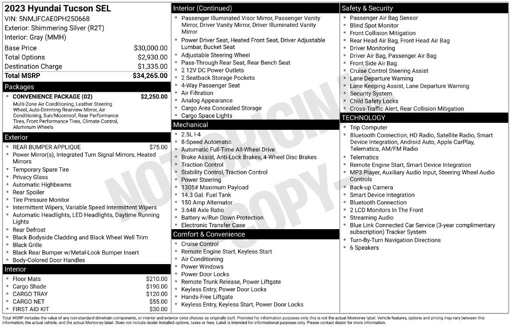 Used 2023 Hyundai Tucson SEL w/ Convenience Package AWD/4WD image 5