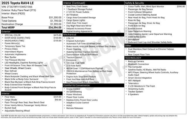 Certified 2025 Toyota RAV4 LE AWD/4WD image 7