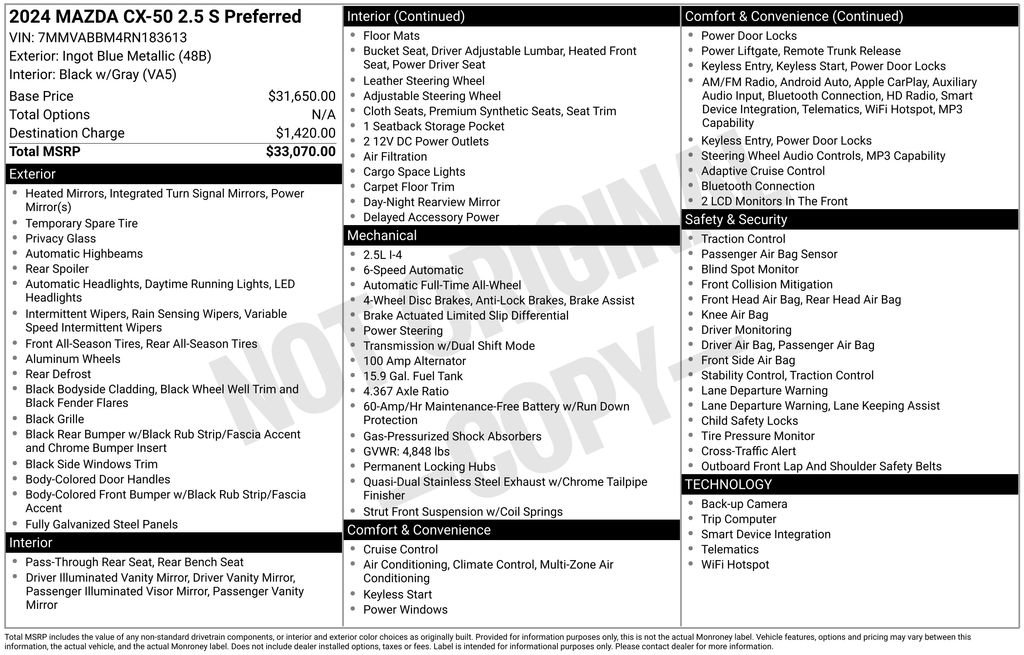Used 2024 MAZDA CX-50 AWD 2.5 S w/ Preferred Package image 29