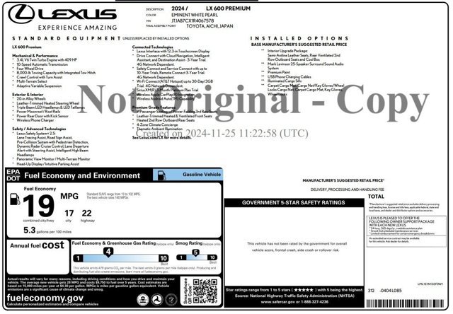 Used 2024 Lexus LX 600 4WD w/ Interior Upgrade Package image 2