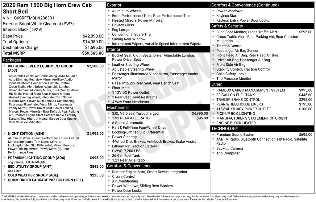 Certified 2020 RAM 1500 Big Horn AWD/4WD image 42