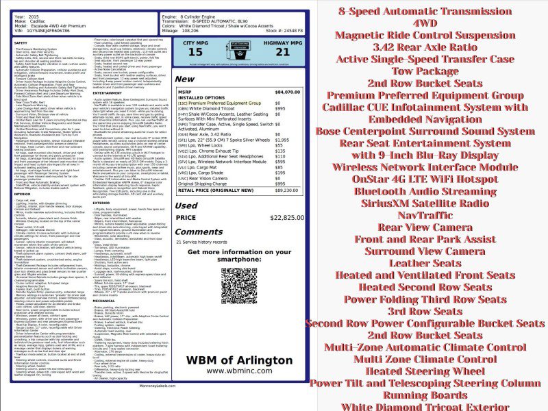 Used 2015 Cadillac Escalade Premium image 2